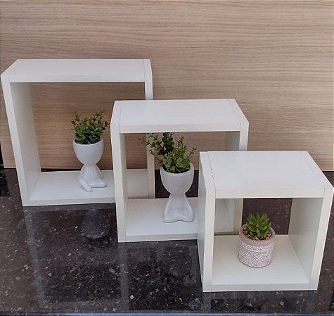 KIT COM 03 NICHOS EM MDF 20CM, 25CM E 30CM