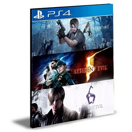 Resident Evil Triple Pack 4, 5 e 6 PS4 e PS5 Psn Mídia Digital
