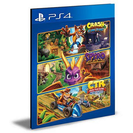 Pacote Triplo Crash + Spyro Ps4 e Ps5 Psn  Mídia Digital