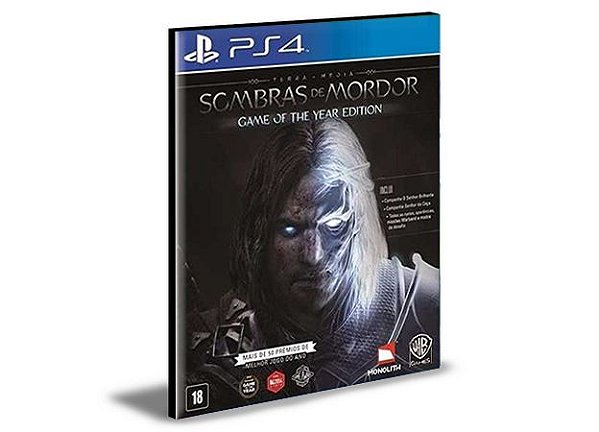 Terra-média Sombras de Mordor EDIÇÃO JOGO DO ANO PS4 e PS5 PSN  MÍDIA DIGITAL