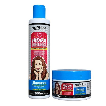 Kit Shampoo e Máscara Hidra Brilho - MyPhios