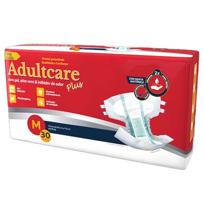 Fralda Adultcares Plus Econômica M C/30