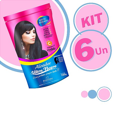 Henê Alisador Ultra Negro 180gr Pouch 06 unidades