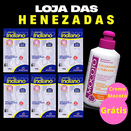 Henê Indiano Médio 180gr Pouch 06 unidades