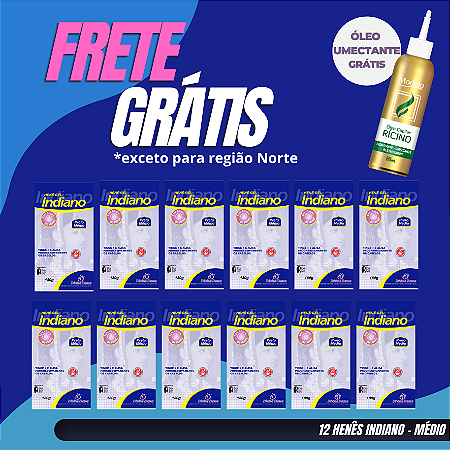 Henê Indiano Médio 180gr Pouch 12 unidades