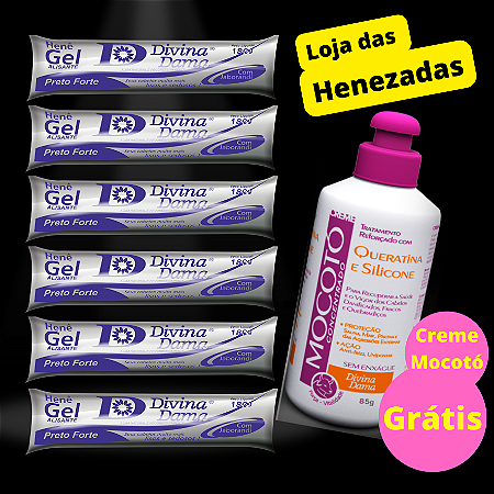 Henê Divina Dama Forte 180gr Bisnaga 06 unidades