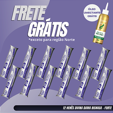 Henê Divina Dama Forte 180gr Bisnaga 12 unidades
