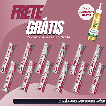 Henê Divina Dama Médio 180gr Bisnaga 12 unidades