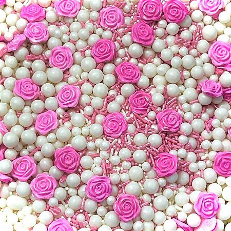 Confeito 540 Sprinkles Flor Rosa 1un
