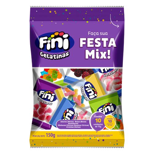 Bala Gelatina Faca Festa Mix 15g Fini