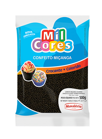 Confeito Micanga N.0 500g Preta Mil Cores
