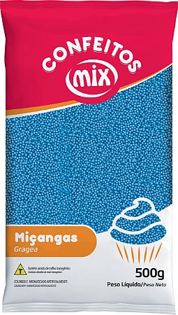 Confeito Micanga Mix 500g Azul