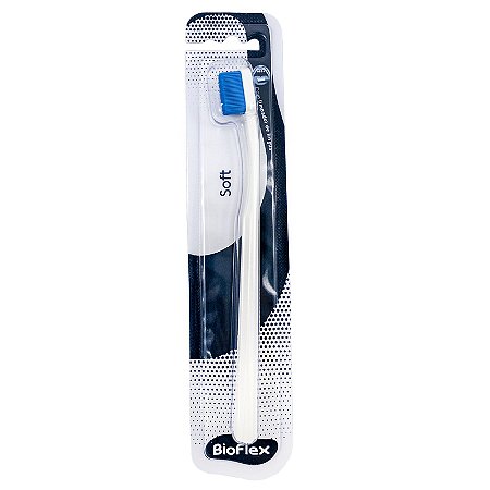 Escova Dental Bioflex Macia Branco/Azul