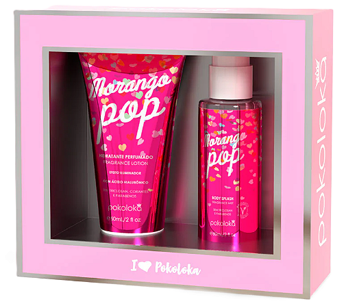 Kit Pokoteen Morango Pop Body Splash 60ml e Hidrat 60ml Pokoloka
