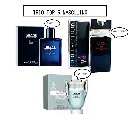 Kit Miniatura 3 Perfumes Masculino 25ml cada Trio Top 5