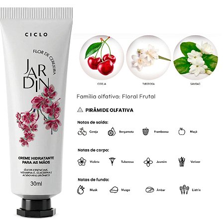 Creme de Maos Jardin Flor de Cerejeira 30ml Ciclo