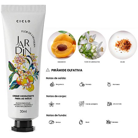 Creme de Maos Jardin Flor de Laranjeira 30ml Ciclo