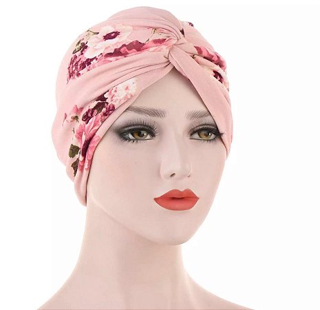 Turbante floral - rosa