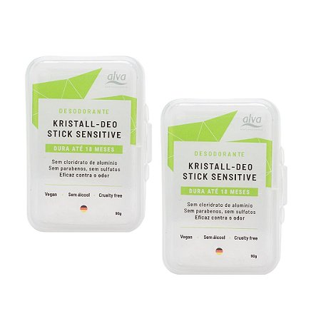 Kit Desodorante de Pedra Natural Stick Kristall Sensitive 90g - Alva