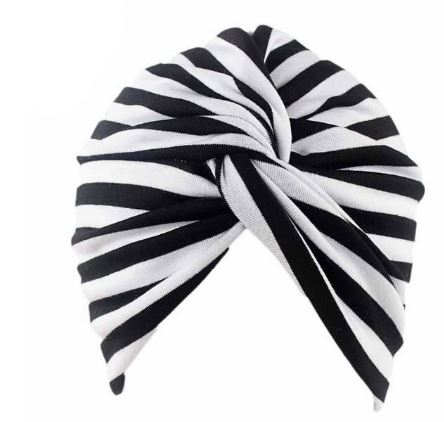 Turbante listrado - preto e branco