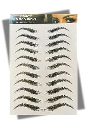 Sobrancelha tatuagem adesivo à prova d'água - cartela Z828 preto