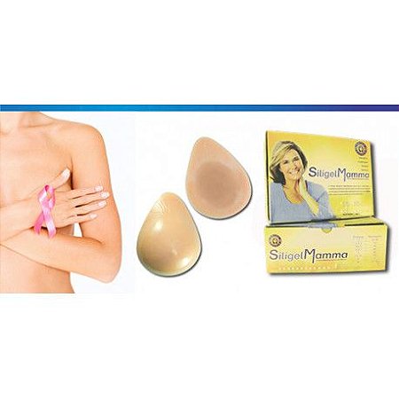 Prótese mamária externa para pós mastectomia - modelo gota - bege