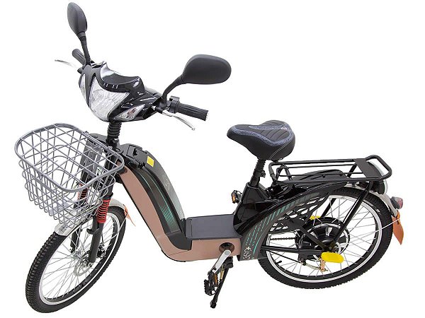 Bicicleta Elétrica 350W 48v/12Ah  -  Preta