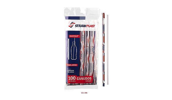 Canudo 5 Mm Sache Longo Strawplast Pct 100