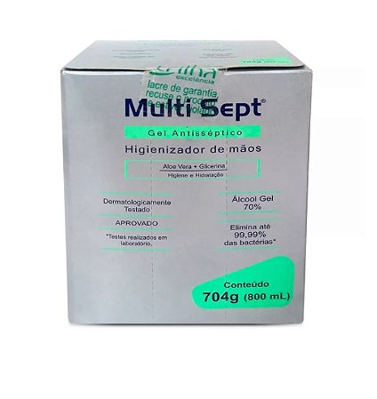 Álcool Gel Antisséptico Multi Sept Refil 800ml