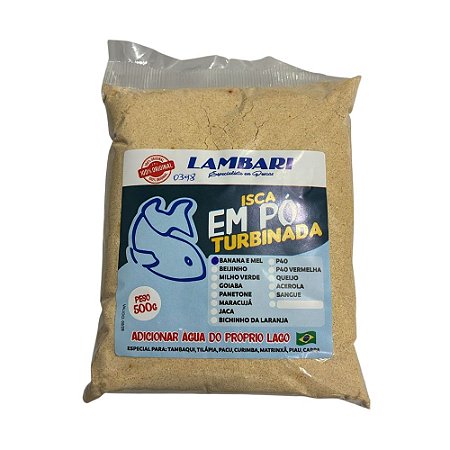 Isca em Pó para Pesca Turbinada Banana e Mel Lambari