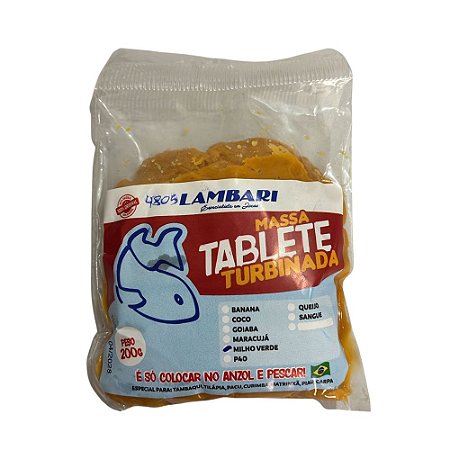 Isca Massa Tablete Turbinada Milho Verde Lambari