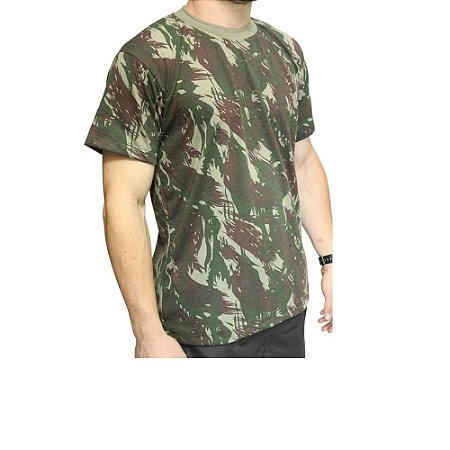 Camiseta Camuflada Manga Curta Exército Brasileiro Dacs