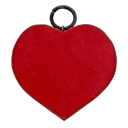 Quadro Coração de Madeira Vermelho (17 x 19)cm (S)