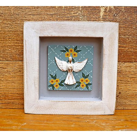 Quadro Divino Espírito Santo Moldura Patinada 16cm E (S)