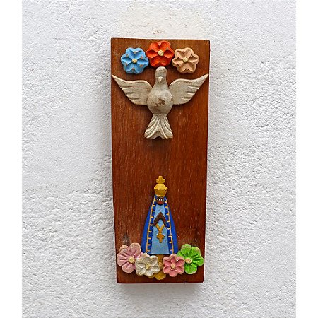 Quadro Divino Espírito Santo e Nossa Senhora Aparecida B (S)