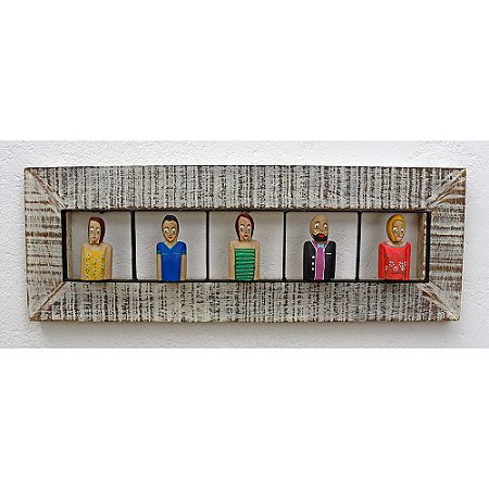 Quadro Figuras Humanas Madeira de Demolição 62cm (S)