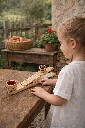Brinquedo de Madeira estilo Ping Pong Artesanal