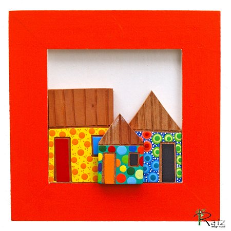 Quadro Decorativo Vilarejo Laranja (S)