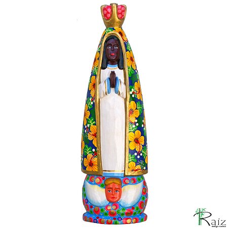 Quadro Escultura Nossa Senhora Aparecida Madeira (L) (c)