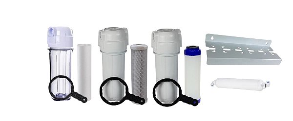 KIT FILTRO OSMOSE REVERSA PORTATIL 10 X 2 1/2 - ROSCA 3/4