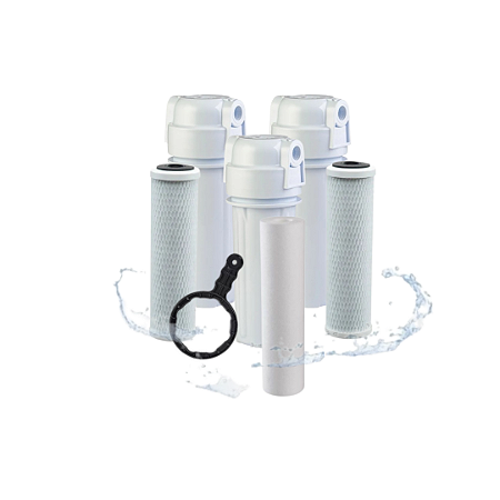 Filtro triplo branco 10" - 300L/H - remove cloro -1PP2CB