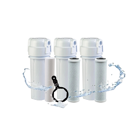 Filtro triplo branco 10" - 300L/H - remove cloro -1PP2CB