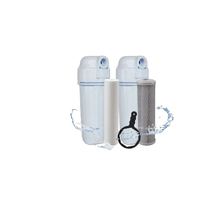 Filtro Duplo Branco 10" - 300L/H - remove cloro -1PP1CB
