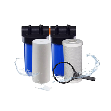 Filtro Big Blue 10 Com Polipropileno Liso E Carvão Ativado