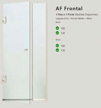 Box de ABRIR de vidro para banheiro na medida do vão entre 91cm até 95cm de Largura.