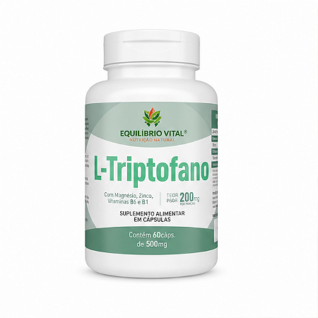 L-Triptofano 500mg pote 60 capsulas Equilíbrio