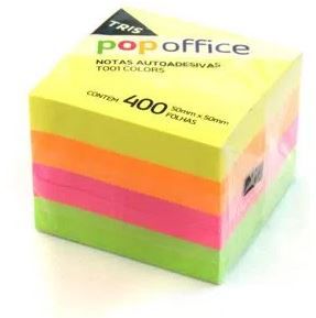Bloco Adesivo Pop Office 50 x 50 mm com 400 folhas Tris