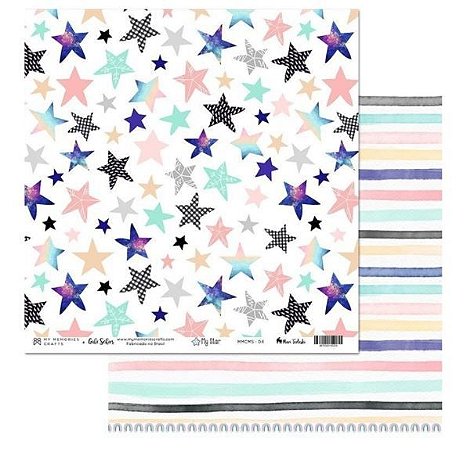 Folha para Scrapbook - My Memories Crafts - Coleção My Star MMCMS-04