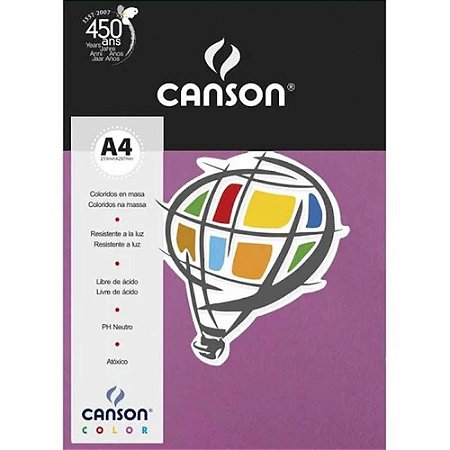 Papel Canson Color A4 180 g/m² - Malva