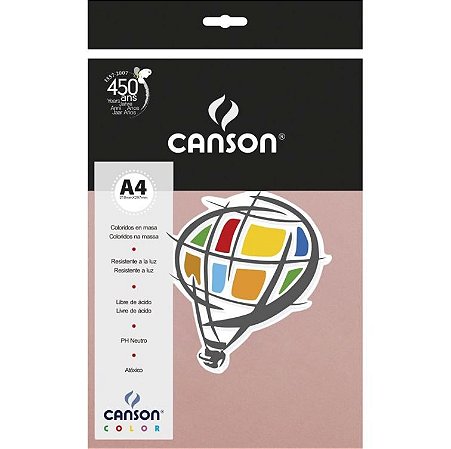 Papel Canson Color A4 180 g/m² - Rosa Claro